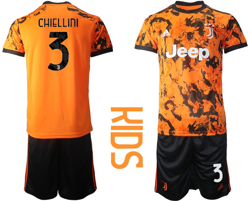 Youth 2020-2021 club Juventus away orange #3 Soccer Jerseys->juventus jersey->Soccer Club Jersey